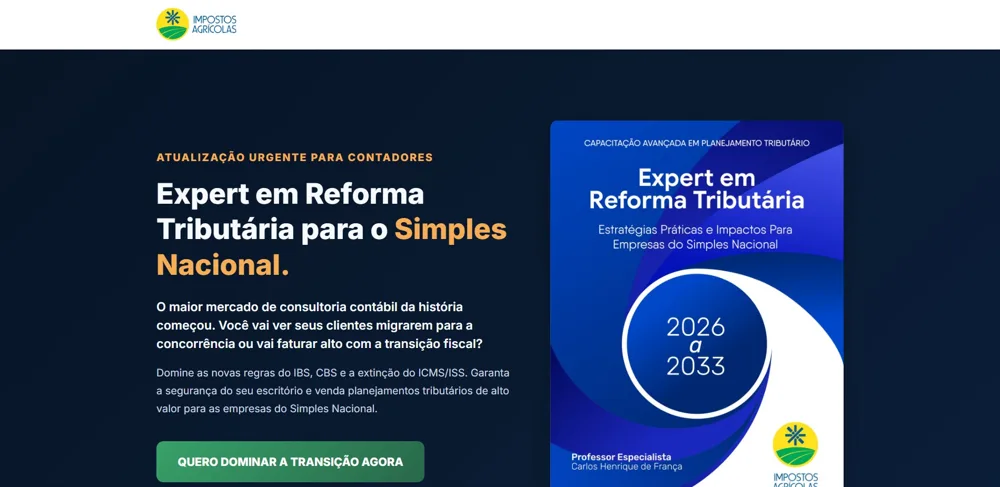 Captura da página Reforma Tributária